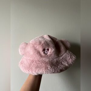 Tokyo Disney Resort Mickey Pink Furry Bucket Hat with Ears